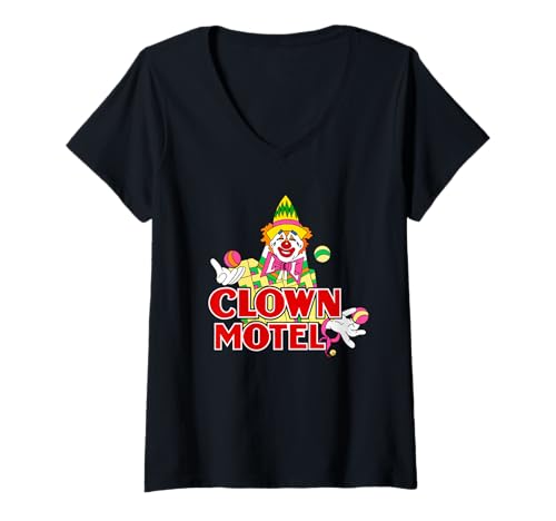 Damen Clown Motel Lustige Clowns Nevada Hotel T-Shirt mit V-Ausschnitt von Clown Motel Funny Clowns Nevada Hotel