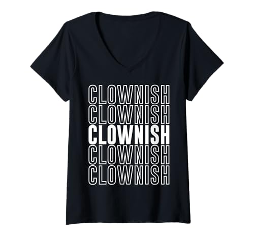 Damen Clownisch T-Shirt mit V-Ausschnitt Damen Clownisch T-Shirt mit V-Ausschnitt von Clownish Apparel