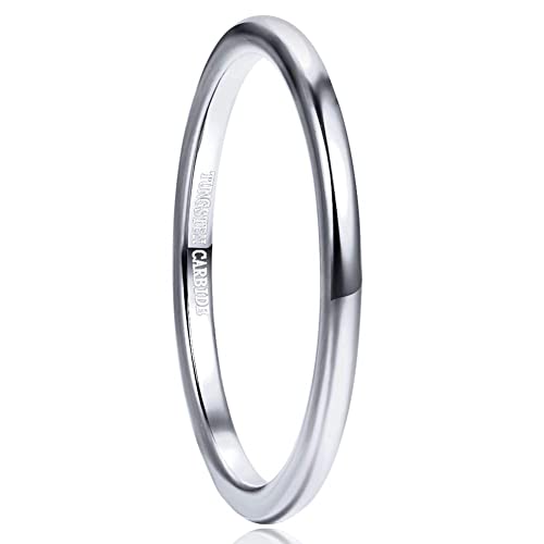 Cloyo 2mm Eheringe Silber Herren Damen Schmuck Wolfram Verlobungsring Freundschaftsring Schlichter Polierte Dünn Größe 58 von Cloyo