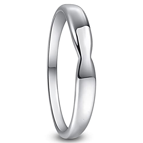 Cloyo Herrenring Silber Edelstahl Ring Verlobungsringe Mobius Ringe Verlobung Hochzeit Versprechen Schmuck Hochglanzpoliert Größe 57 (18.1) von Cloyo