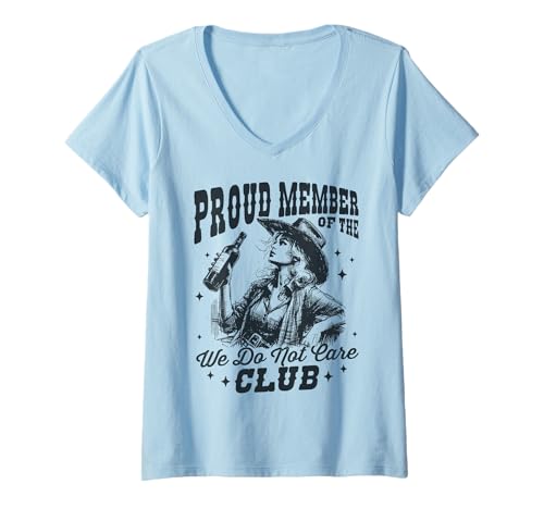 Damen WDNC - Club Cowgirl Whiskey ist Uns egal T-Shirt mit V-Ausschnitt Damen WDNC - Club Cowgirl Whiskey ist Uns egal T-Shirt mit V-Ausschnitt von Club Cowgirl Co