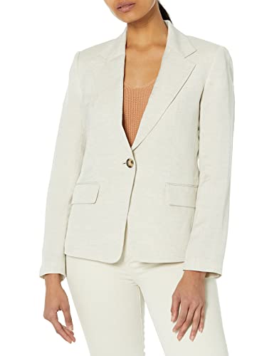 CLUB MONACO Damen Leinen Blazer, Natur/Natur, 40 von Club Monaco