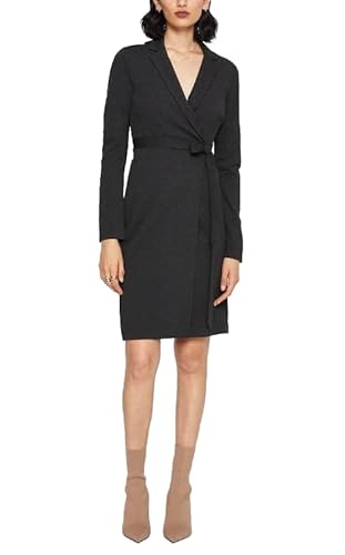 Club Monaco Damen Raffiniertes Wickelkleid Kleid, Schwarz, XX-Small von Club Monaco