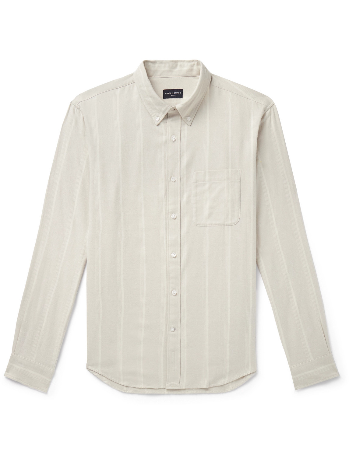 Club Monaco - Slim-Fit Button-Down Collar Striped Cotton-Flannel Shirt - Men - Gray - S von Club Monaco