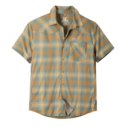 Club Ride Apparel New West Radtrikot Herren Kurzarm Radtrikot Sport Fit Snap Down Top 50 UPF Reitshirt, Dunkler Wald, L von Club Ride