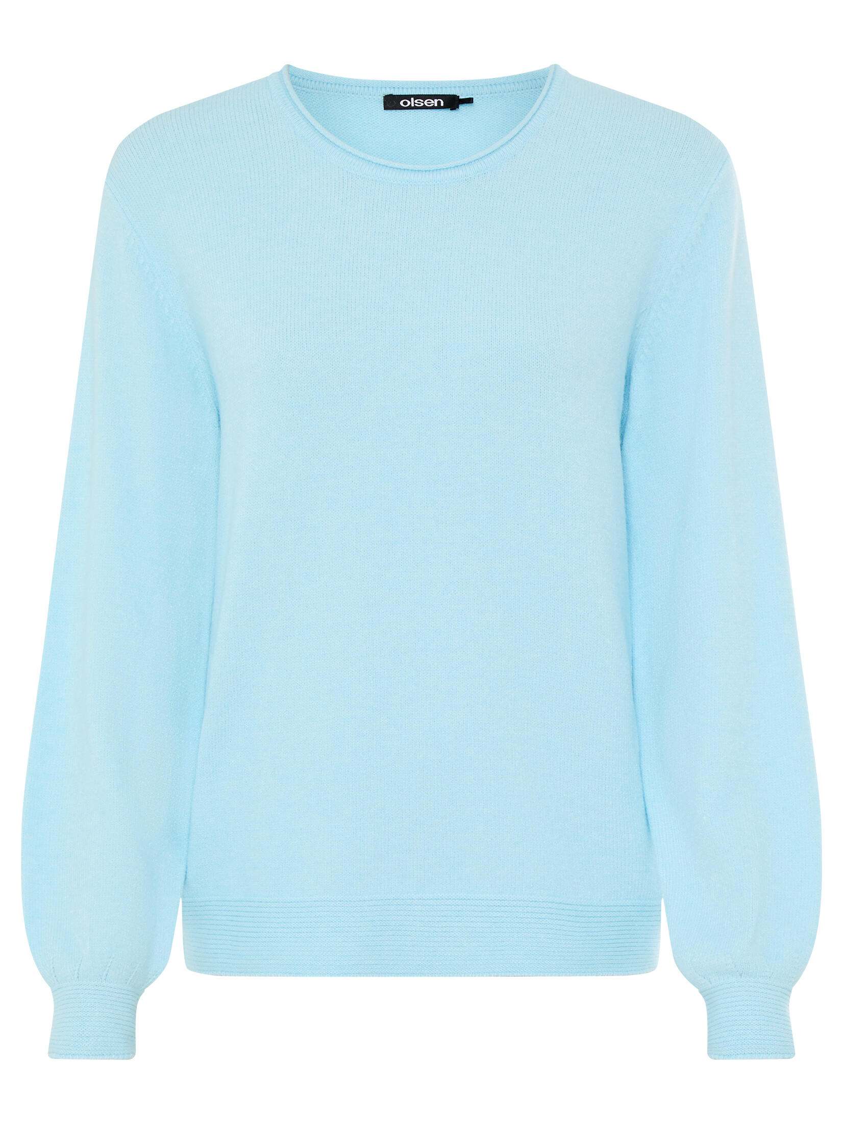 Olsen - Pullover Long Sleeves satin blue mel. - Gr. - 48 von Olsen