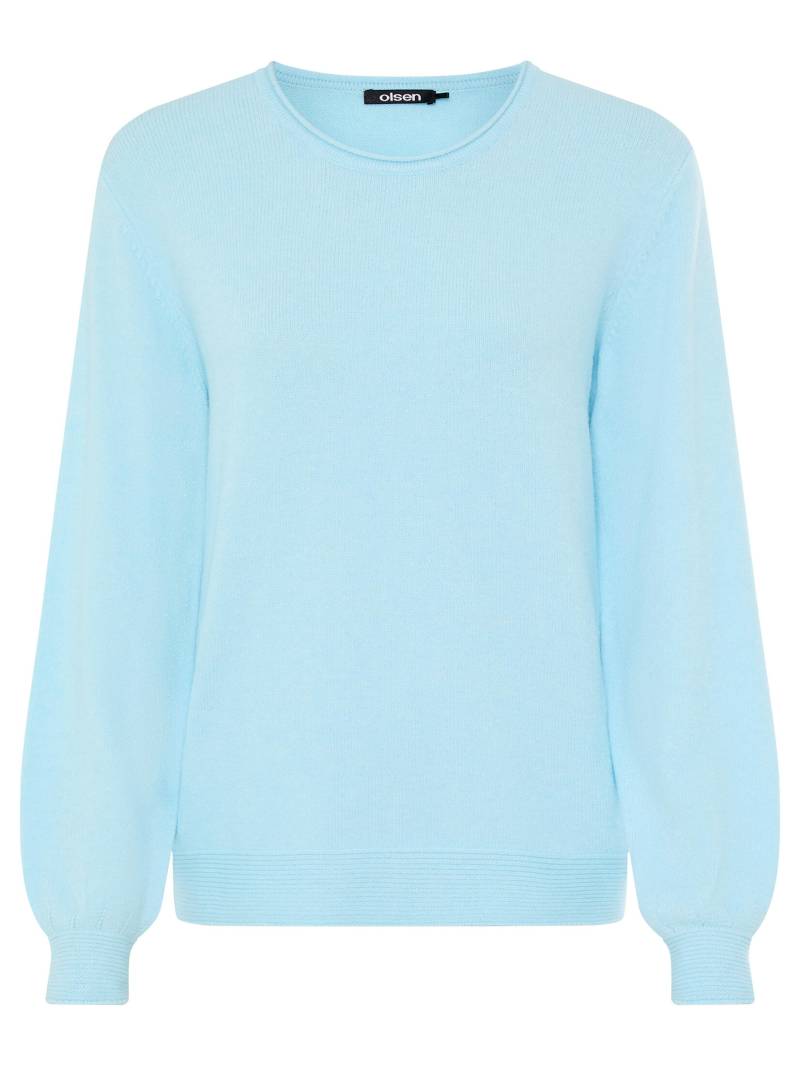 Olsen - Pullover Long Sleeves satin blue mel. - Gr. - 48 von Olsen