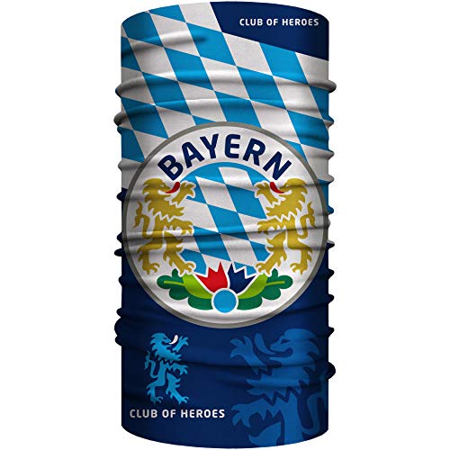 Bayern Bandana, nahtloses Multifunktionstuch 25 x 50 cm aus weicher Mikrofaser/Schlauchschal Halstuch Mundschutz Schal Tuch/Wappen Bavaria bayerisch Flagge Weiss Blau Löwe München COH von Club of Heroes