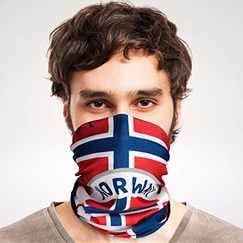 Club of Heroes / Norwegen Schlauchschal, nahtloses Multifunktionstuch aus weicher Mikrofaser/Bandana Halstuch Mundschutz Loop Schal/Norway Skandinavien Hurtigruten Reise Reiseführer Flagge von Club of Heroes