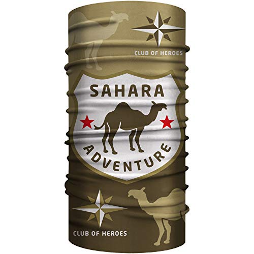 Club of Heroes / Sahara Kamel Bandana, nahtloses Multifunktionstuch 25 x 50 cm aus weicher Mikrofaser/Halstuch Schlauchschal Schal/Afrika Wüste Safari Marokko Tunesien Reise Reiseführer von Club of Heroes