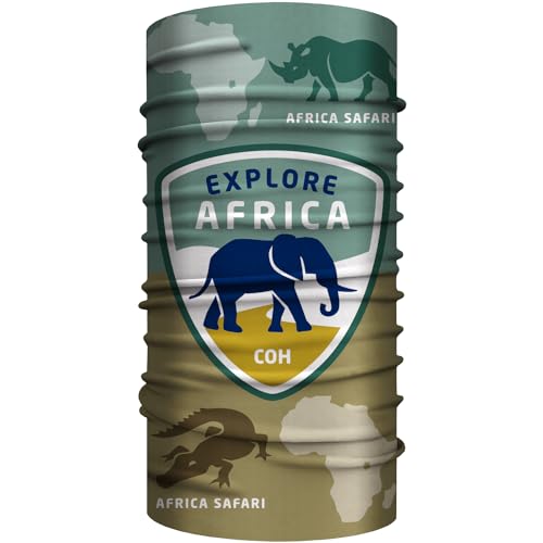 Club of Heroes Afrika Safari Bandana, nahtloses Multifunktionstuch 25 x 50 cm aus weicher Mikrofaser/atmungsaktiv Schlauchschal Halstuch Schal/Reise Reiseführer Namibia Tansania Südafrika Kenia von Club of Heroes