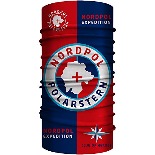 Club of Heroes Nordpol Expedition Bandana, nahtloses Multifunktionstuch 25 x 50 cm weiche Mikrofaser/atmungsaktiv Schlauchschal Halstuch Schal/Polarstern Polarkreis Arktis Reiseführer von Club of Heroes