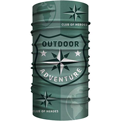 Club of Heroes Outdoor Bandana, nahtloses Multifunktionstuch aus weicher Mikrofaser/atmungsaktiv Schlauchschal Halstuch Mundschutz Schal Tuch/Kompass Wandern Trekking Reise (Oliv) von Club of Heroes