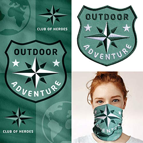 Club of Heroes Outdoor Bandana Set / 1 Multifunktionstuch + 1 Patch, Aufnäher Aufbügler gestickt / Schlauchschal Halstuch Schal aus weicher Mikrofaser / Abenteuer Trekking Reise Sport Wandern COH von Club of Heroes