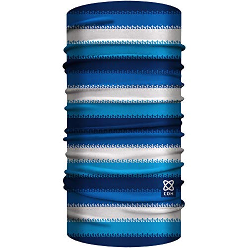Club of Heroes Ringel Bandana 25 x 50 cm, nahtloses Multifunktionstuch aus weicher Mikrofaser/atmungsaktiv Schlauchschal Halstuch Mundschutz Schal Tuch/geringelt Farbstreifen gestreift (Blau-Weiss) von Club of Heroes