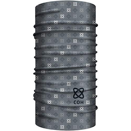Club of Heroes Sport Bandana, nahtloses Multifunktionstuch 25 x 50 cm aus weicher Mikrofaser/Coolmax atmungsaktiv Schlauchschal Halstuch Kopftuch Schal Tuch Loopschal COH (Grau-Schwarz) von Club of Heroes