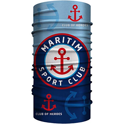 Club of Heroes Maritim Anker Schlauchschal, nahtloses Multifunktionstuch 25 x 50 cm aus weicher Mikrofaser/Bandana Halstuch Funktionstuch Schal/Wassersport Boot Yacht Segeln Nordsee Ostsee Küste von Club of Heroes