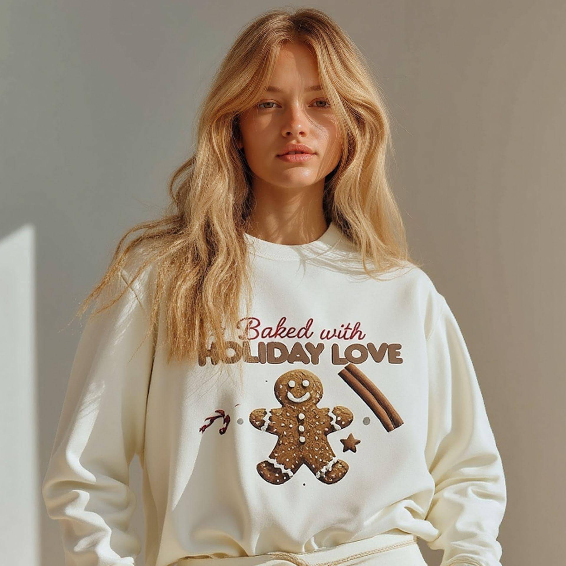 Christmas Gingerbread Man Sweatshirt, Holiday Baked With Love Jumper, Xmas Cozy Pullover, Festive Winter Sweater, Seasonal Top, Unisex Christmas Gingerbread Man Sweatshirt, Holiday Baked With Love Jumper, Xmas Cozy Pullover, Festive Winter Sweater, Seasonal Top, Unisex von ClubAperitivocloth