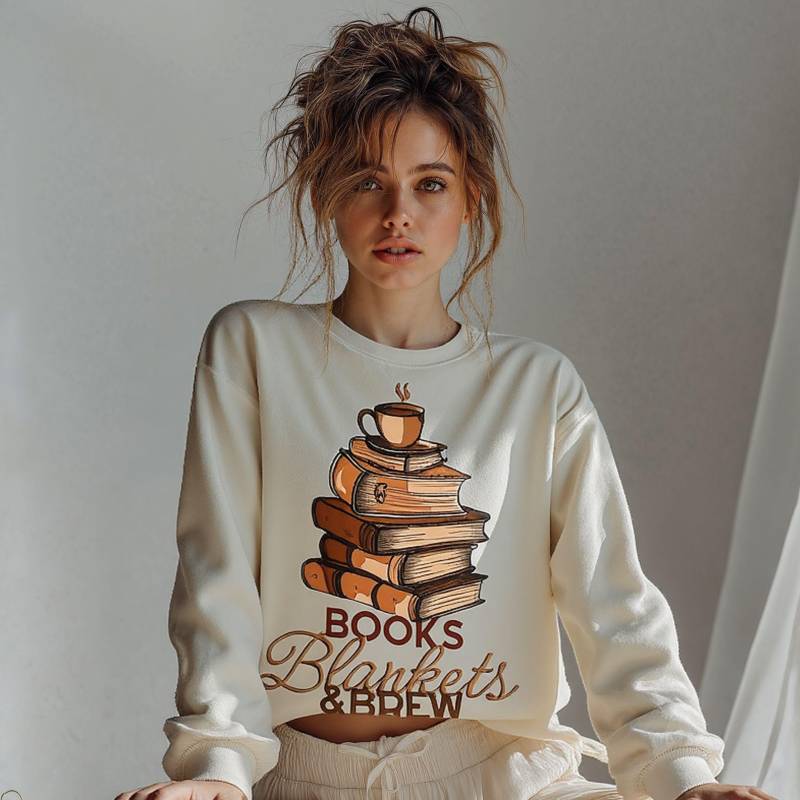 Cozy Book Lover Sweatshirt, Books Blankets Brew, Unisex Jumper, Fall Apparel, Reading Gift, Tea Pullover Cozy Book Lover Sweatshirt, Books Blankets Brew, Unisex Jumper, Fall Apparel, Reading Gift, Tea Pullover von ClubAperitivocloth