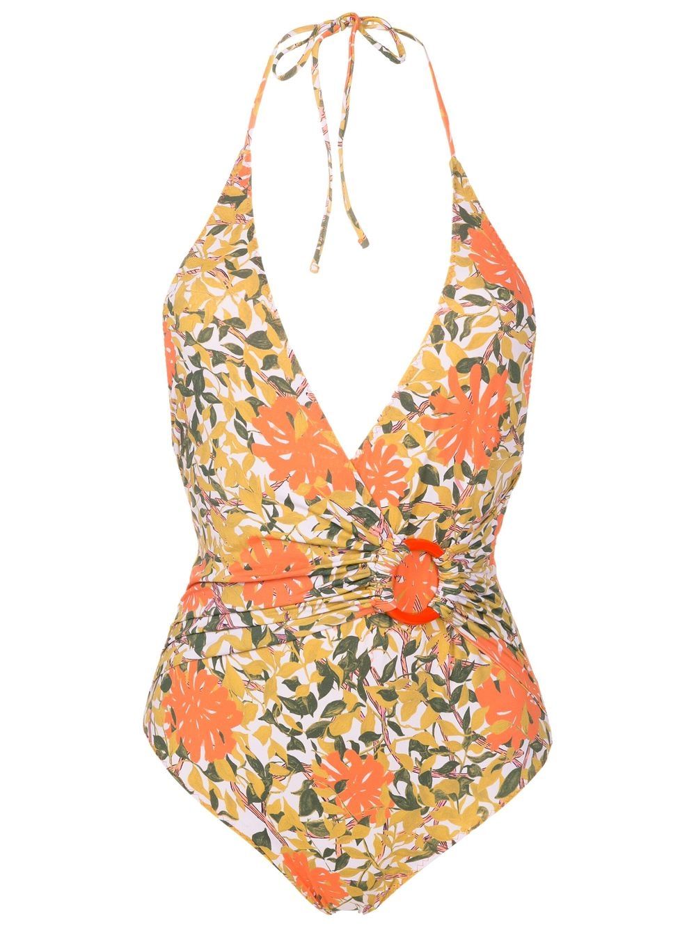 Clube Bossa Neckholder-Badeanzug mit Blumen-Print - Orange von Clube Bossa