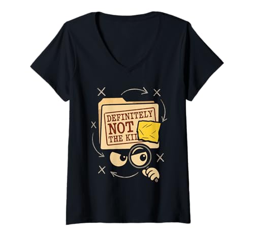 Damen Murder Mystery Whodunit Party Detektiv Kostüm Verdächtiger Spiel T-Shirt mit V-Ausschnitt Damen Murder Mystery Whodunit Party Detektiv Kostüm Verdächtiger Spiel T-Shirt mit V-Ausschnitt von Clue Themed Dinner Murder Mystery Roleplay Team