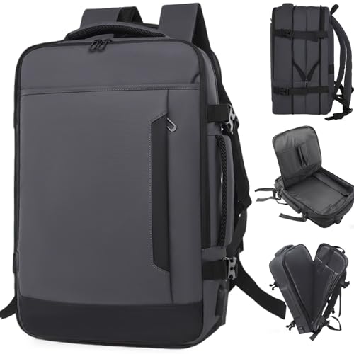 Clufar Laptop Rucksack 20L-30L Reiserucksack erweiterbarer Herren Damen mit Laptopfach USB Ladeanschluss für 17.3 Zoll Handgepäck Flugzeug Carry on Kabinenrucksack für Reise Weekender Business,Grey Clufar Laptop Rucksack 20L-30L Reiserucksack erweiterbarer Herren Damen mit Laptopfach USB Ladeanschluss für 17.3 Zoll Handgepäck Flugzeug Carry on Kabinenrucksack für Reise Weekender Business,Grey von Clufar
