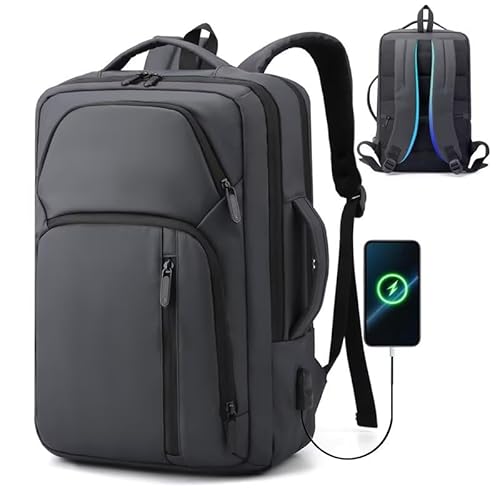 Clufar Laptop Rucksack Herren 17,3 Zoll mit USB Ladeanschluss Business Rucksack Anti Diebstahl Männer Teenager Wasserabweisend Reiserucksack Arbeitsrucksack Grau für Weekender Arbeit Reisen,Grey von Clufar