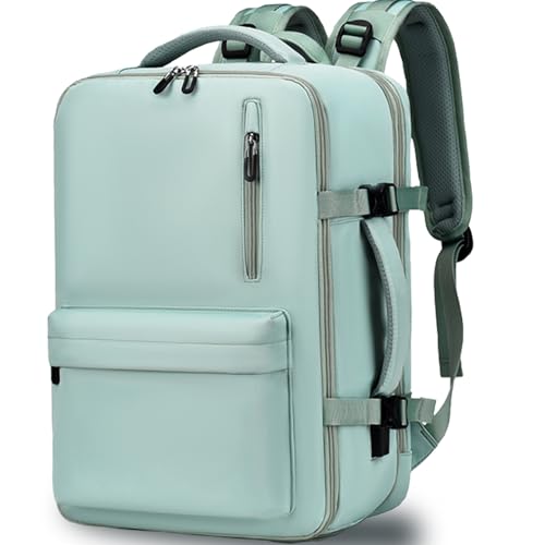 Clufar Reiserucksack Damen Handgepäck Flugzeug Groß mit Schuhfach erweiterbarer 20-36L Handgepäck Rucksack Herren Grün mit Kabinenrucksack Laptop Carry on Backpack für Travel Green von Clufar