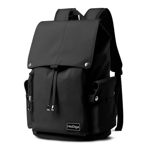 Clufar Schulrucksack Teenager Mädchen Schwarz Rucksack Damen Wasserdicht PU Leder Schultasche Cityrucksack Anti Diebstahl Elegant Modern für Schule Arbeit Reise,Black von Clufar