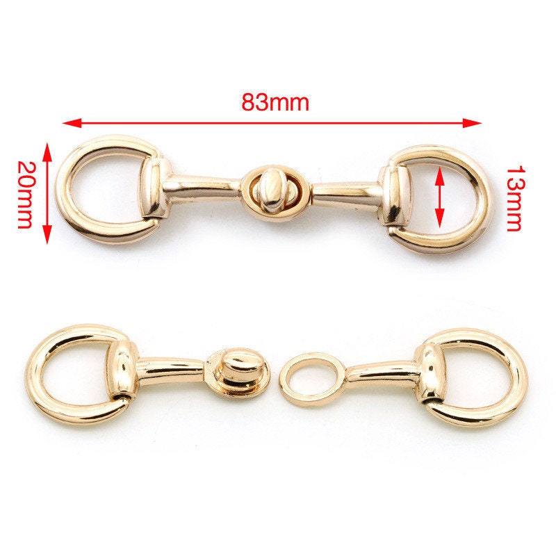 2 Stücke Dünne Gürtel Bund Dreh Schnallenverschluss, Frauen Horsebit Snaffle Bit Schlaufe Ring, Gepäck Gurt Haken Hardware, Hg201 von ClutchFrame