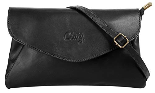 Cluty Abendtasche Echt Leder Damen | Made in Italy, Clutch Handtasche, Umhängetasche mit Magnetverschluss, elegante Partytasche aus Leder | 019995 von Cluty