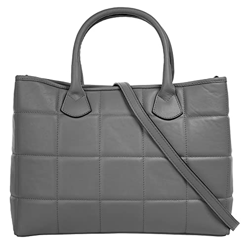 Cluty Handtasche Echt Leder grau Damen - 021206 von Cluty