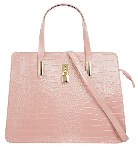 Cluty Handtasche Echt Leder rosa Damen - 021321 von Cluty