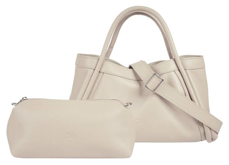 Cluty Henkeltasche 2 in 1, echt Leder, Made in Italy von Cluty