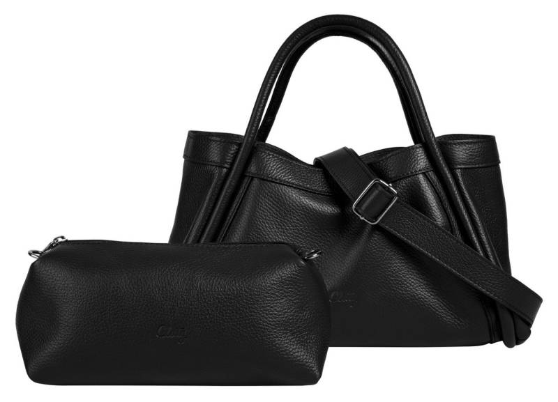 Cluty Henkeltasche 2 in 1, echt Leder, Made in Italy von Cluty