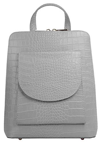 Cluty Rucksack Echt Leder Damen | Made in Italy | City-Bag mit Snake Print | wandelbarer Umhängeriemen | handlicher Alltagsbegleiter | 020600 von Cluty