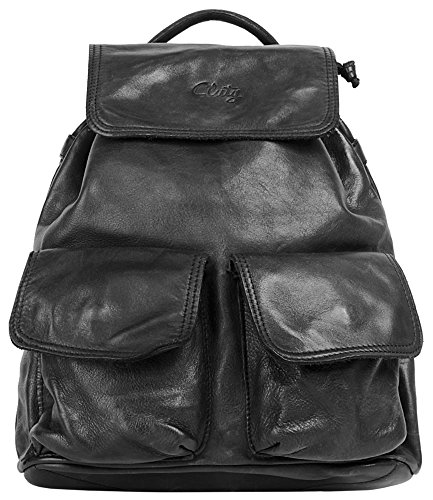 Cluty Rucksack Echt Leder schwarz Damen - 019344 von Cluty