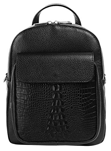 Cluty Rucksack Echt Leder schwarz Damen - 021329 von Cluty