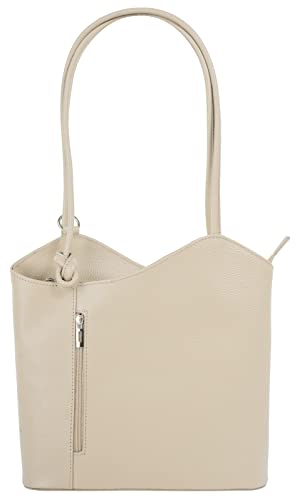 Cluty Shopper Rucksack Kombination Echt Leder Damen | Made in Italy | 2in1 Handtasche | wandelbare Umhängetasche | 016715 von Cluty