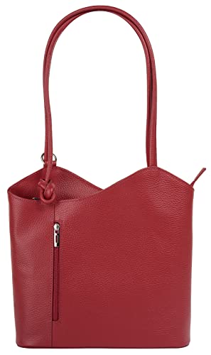 Cluty Shopper Rucksack Kombination Echt Leder Damen | Made in Italy | 2in1 Handtasche | wandelbare Umhängetasche | 016715 von Cluty