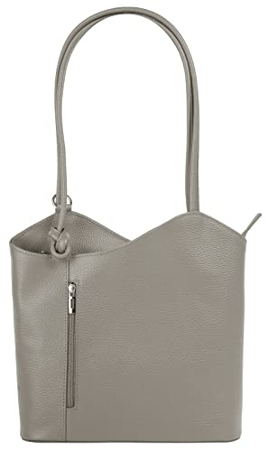 Cluty Shopper Rucksack Kombination Echt Leder Damen | Made in Italy | 2in1 Handtasche | wandelbare Umhängetasche | 016715 von Cluty