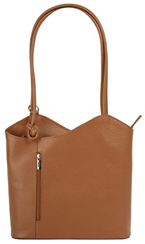 Cluty Shopper Rucksack Kombination Echt Leder Damen | Made in Italy | 2in1 Handtasche | wandelbare Umhängetasche | 016715 von Cluty