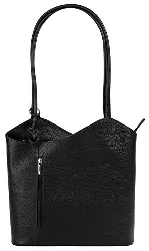 Cluty Shopper Rucksack Kombination Echt Leder Damen | Made in Italy | 2in1 Handtasche | wandelbare Umhängetasche | 016715 von Cluty