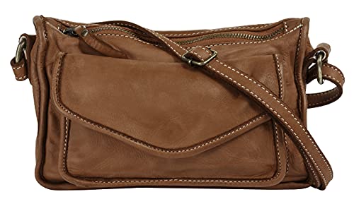 Cluty Umhängetasche echt Leder Damen | Made in Italy | Crossbody mit Handyfach | elegante Citytasche mit Magnetverschluss | 021136 von Cluty