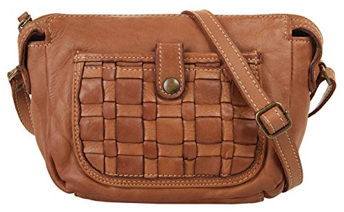 Cluty Umhängetasche cognac echt Leder Damen - 019562 von Cluty