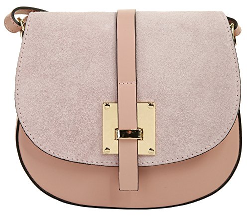 Cluty Umhängetasche echt Leder Damen | Made in Italy | elegante Schultertasche | Handtasche mit Samtdetails | 018970 von Cluty