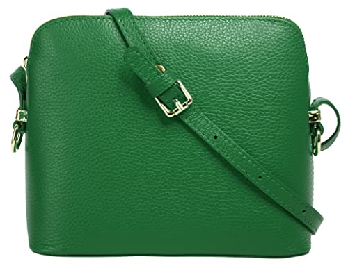 Cluty Umhängetasche echt Leder Damen | Made in Italy, Smartphonefach, Handtasche aus Leder, Crossbody Bag mit Reißverschluss, kleine Schultertasche | 021219 von Cluty