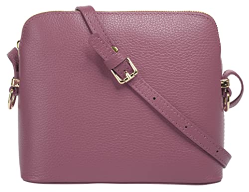 Cluty Umhängetasche echt Leder Damen | Made in Italy, Smartphonefach, Handtasche aus Leder, Crossbody Bag mit Reißverschluss, kleine Schultertasche | 021219 von Cluty