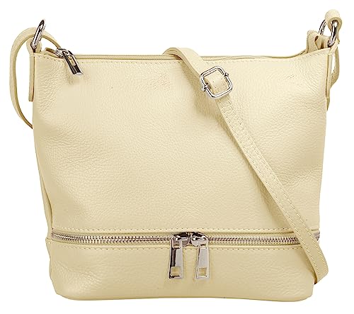 Cluty Umhängetasche echt Leder Damen | Made in Italy, verstellbarer Schultergurt, Handtasche mit Reißverschlüssen, verstärkter Boden | 020960 von Cluty