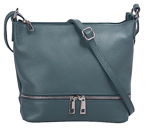 Cluty Umhängetasche echt Leder Damen | Made in Italy, verstellbarer Schultergurt, Handtasche mit Reißverschlüssen, verstärkter Boden | 020960 von Cluty
